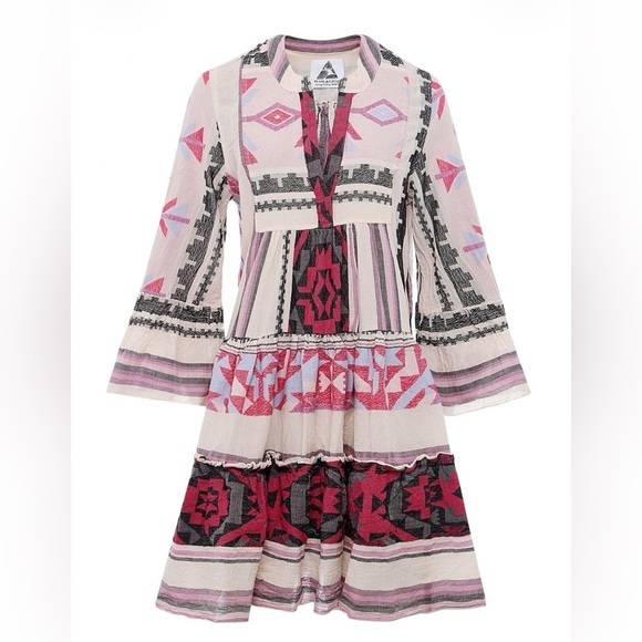Pearl & Caviar Dresses & Skirts - Pearl & Caviar Delos Midi Dress Boho Cotton Tassel Tie Pink Size M/L